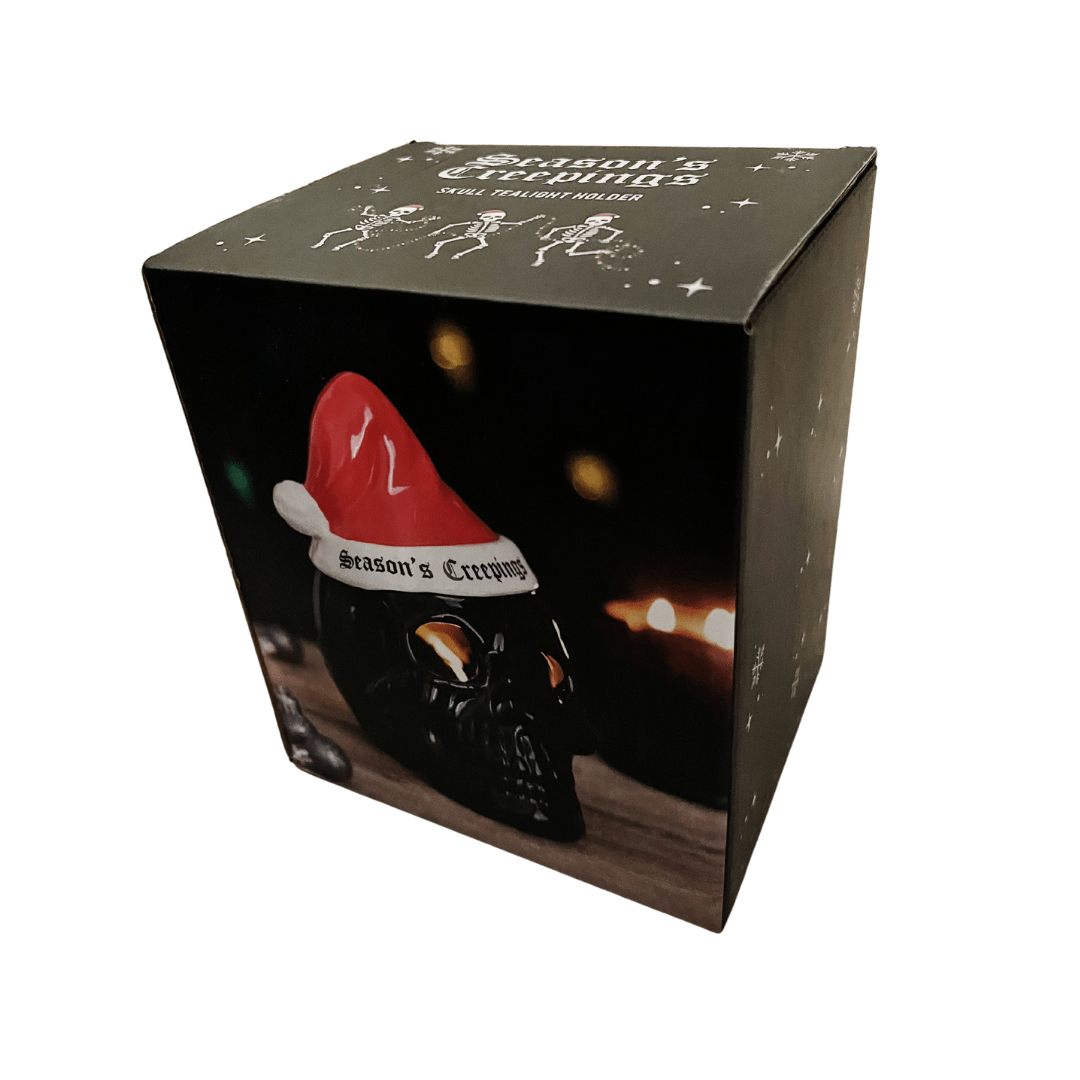 Season's Creepings Santa Skull Tealight Holder