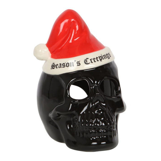 Season's Creepings Santa Skull Tealight Holder