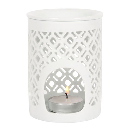 Small White Lattice Burner