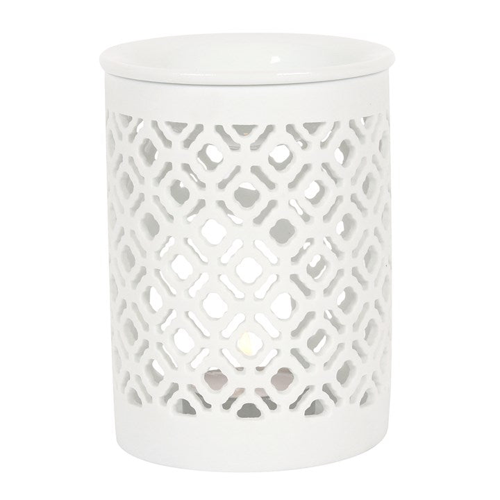 Small White Lattice Burner