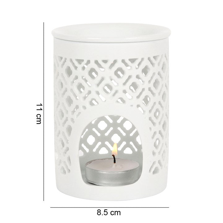 Small White Lattice Burner